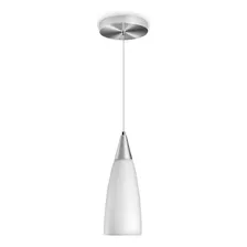 Pendente Lustre Vidro Jateado Leitoso Branco Cone Blumenau Foto  mini 1