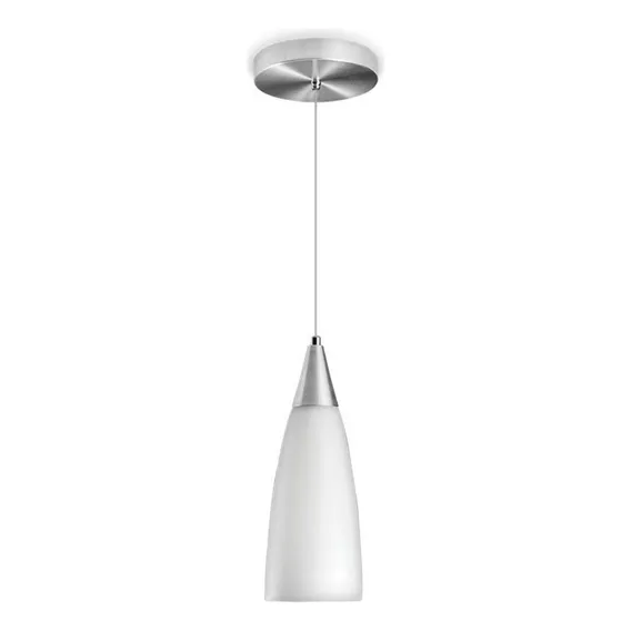 Pendente Lustre Vidro Jateado Leitoso Branco Cone Blumenau Foto 1