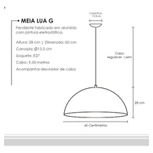 Pendente Meia Esfera 60cm Alumínio Cobre/Branco Foto mini  2