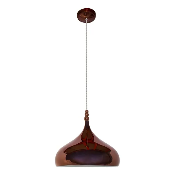 Pendente Metal Espelhado E27 Redondo Fio Regulvel 1m Bronze 110v/220v (bivolt) Foto 1