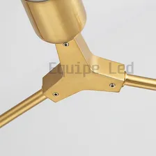 Pendente Molecula Moderno Sala Estar Com 9 Lampada 63w Preto Estrutura Dourado Bivolt Foto mini 3