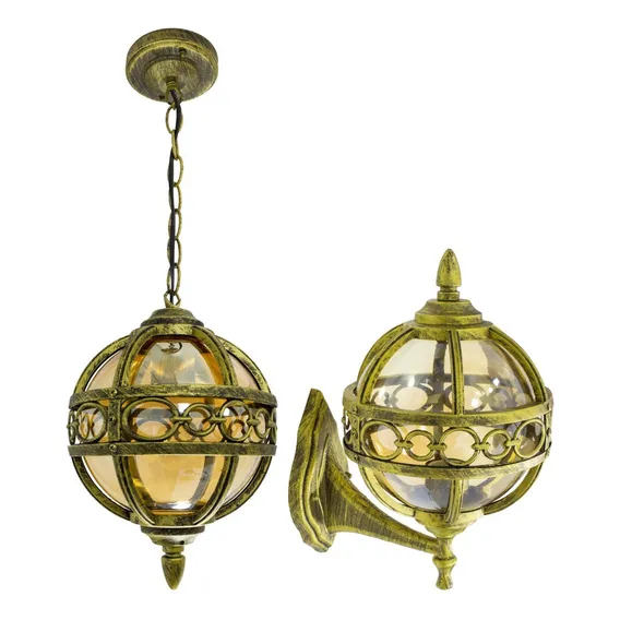Pendente Ou Arandela Medieval Clássica Ouro Velho St1242 110v/220v Foto 1
