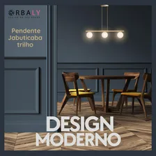 Pendente Para Sala De Jantar Pendente Lustre Trilho 3 Globos Estrutura Dourado Foto mini 3