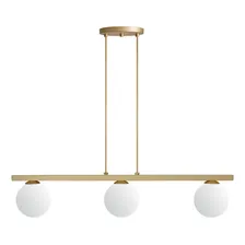 Pendente Para Sala De Jantar Pendente Lustre Trilho 3 Globos Estrutura Dourado Foto mini 1