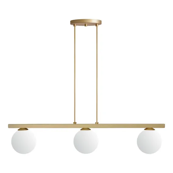 Pendente Para Sala De Jantar Pendente Lustre Trilho 3 Globos Estrutura Dourado Foto 1