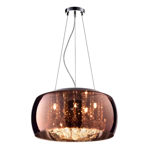 Pendente Plafon Soho Cromado e Transparente e Cobre 60cm 9xg9 225w - PD006CO Bella Foto 1