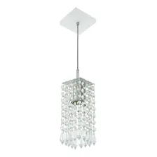 Pendente Quadrado Clearcrillic Cristal Acrílico Branco Foto  mini 1