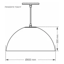 Pendente Redondo Design 60cm Td 821f Taschibra Preto Fosco Foto mini 2