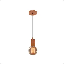 Pendente Retro Luminária Teto Lustre Soquete E27 Com Lâmpada Estrutura Cobre 110v Foto  mini 1