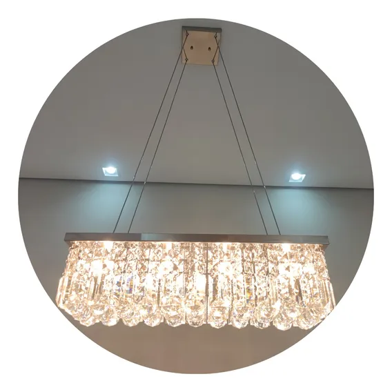Pendente Sala De Jantar Moderno Em Cristais K9 Estrutura Cristal 110v/220v Foto 1