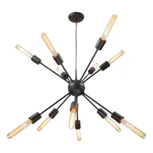 Pendente Sputnik Atom Preto + 12 Lampada Carbono St598 Foto mini 3