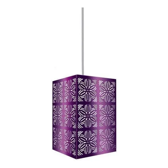 Pendente Taschibra Renda 102 Led E27 Autovolt Roxo Fbwt Foto 1