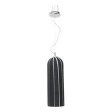 Pendente Vidro Preto 1e27 14x43cm Ho1327p Bella Foto  mini 1