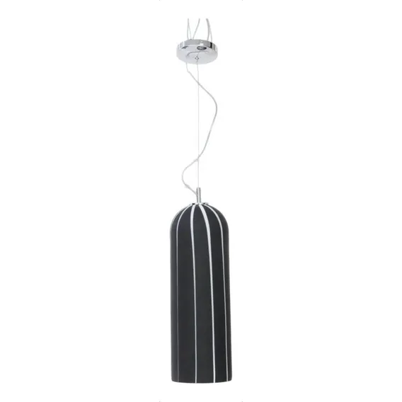 Pendente Vidro Preto 1e27 14x43cm Ho1327p Bella Foto 1