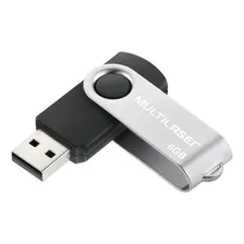 Pendrive 8gb Multilaser Pd587 Usb 2.0 Atacado Cor Preto/Prateado TWIST PD587 Foto mini 1
