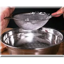 Peneira Fina Em Inox 18cm Para Coar Sucos Líquidos Cozinha Foto mini 3