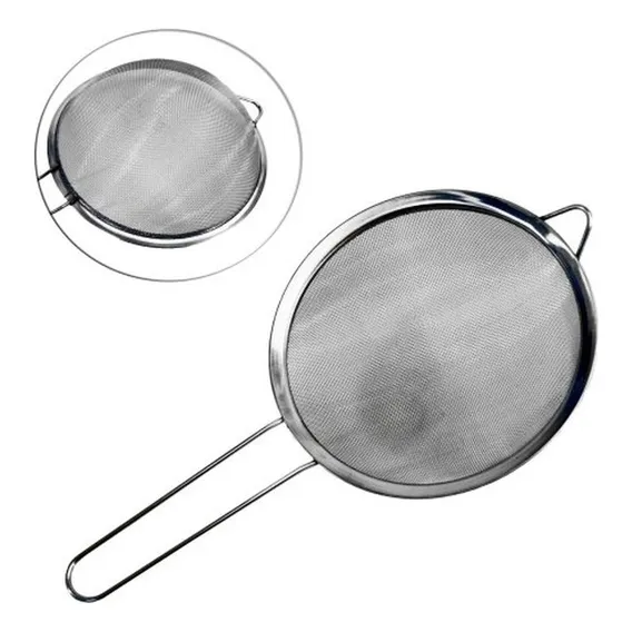 Peneira Fina Em Inox 18cm Para Coar Sucos Líquidos Cozinha Foto 1