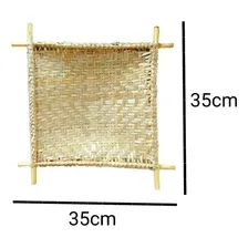 Peneira Quadrada Palha Búzios 35cm Funda Decoração Artesanal Foto mini  2