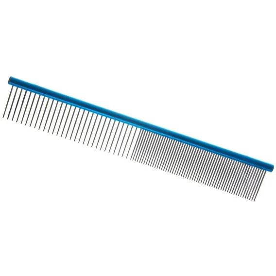 Pente Alumínio Grande 30cm Han Lien Banho E Tosa, Petshop Cor Azul E Prata Foto 1