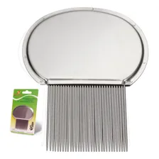 Pente E Base De Aço Inox Piolhos Lêndeas Blister Atacado Foto mini 1