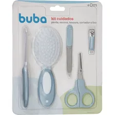 Pente Escova Bebe Kit Higiene Buba Completo Com Cortador Cor Kit Cuidados Buba Azul Foto mini  3