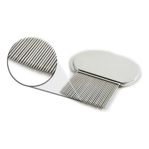 Pente Fino Inox Extrator De Piolhos E LĂȘndeas - Supermedy Foto 1