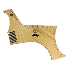Pente Lualki Pente Alinhador Barba Impecável Modelador Alinhador Régua Bege Foto mini 1