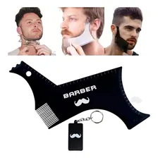Pente Modelador Acrilico Para Barba Alinhador E Régua Luxo Foto mini 1