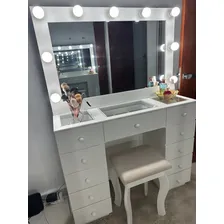 Penteadeira Camarin Branca Com Espelho Foto  mini 1