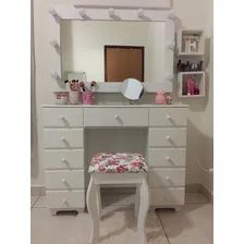 Penteadeira Camarin Branca Com Espelho Foto mini  2
