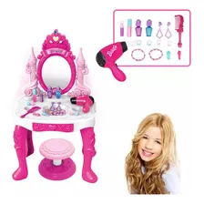 Penteadeira Infantil Da Princesa Niro Brinquedos Penteadeira infantil Com Acess贸rios Som Luz Cor Rosa Foto mini 2