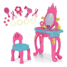 Penteadeira Infantil Princesas com acess贸rios Brinquedo Rosa Foto mini 1