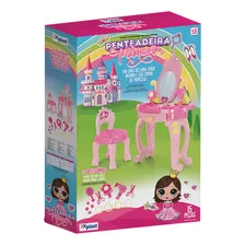Penteadeira Infantil Princesas com acess贸rios Brinquedo Rosa Foto mini 2