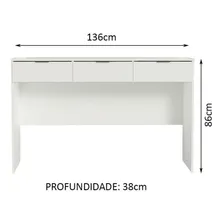 Penteadeira Madesa Camarim Carly Com 3 Gavetas (sem Painel) Cor Branco Foto mini  3