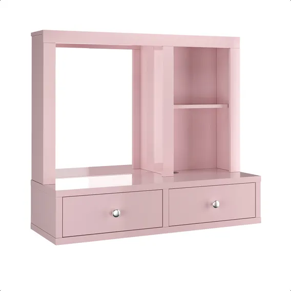 Penteadeira Rosa Suspensa Espelho Led Gavetas Entrada Usb Webshop M贸veis Foto 1