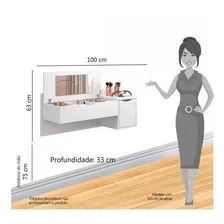 Penteadeira Suspensa Camarim Com Espelho Espresso Móveis Foto mini  3