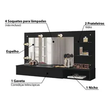 Penteadeira Suspensa Camarim Lumiere - Preto Foto mini  3