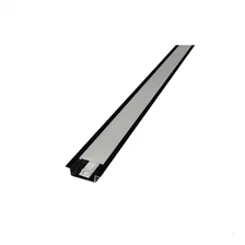 Perfil Embutir 5m 43x10 C/ Fita 48 Leds 110v Direto Na Rede Luz Branco-quente Perfil Preto Foto mini 1