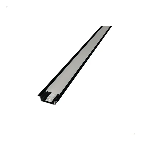 Perfil Embutir 5m 43x10 C/ Fita 48 Leds 110v Direto Na Rede Luz Branco-quente Perfil Preto Foto 1