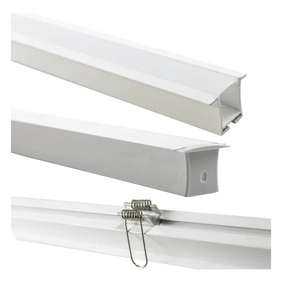 Perfil Embutir Alumínio 1000x36mm P/ Fita Led St1096 Luz Sem Led - Acabamento Branco 110v/220v (bivolt) Foto 1