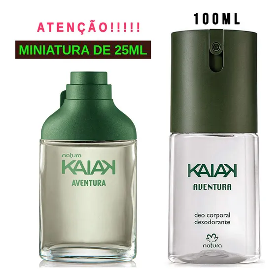 Perfume Kaiak Aventura Masculino Miniatura 25ml E Deo Corporal Kaiak Aventura Masculino 100ml Natura Foto 1