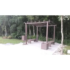 Pergolado Em Madeira Plástica Com 7 Peças 100% Reciclado Foto mini 4