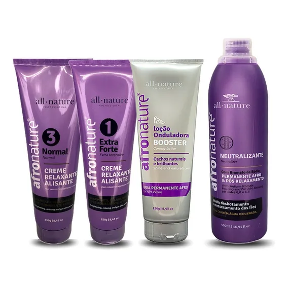 Permanente Afro All Nature Relaxamento Kit Profissional Foto 1
