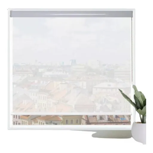 Persiana Cortina Tela Solar 5% Band么 120 X 160 Branca Pronta Foto 1