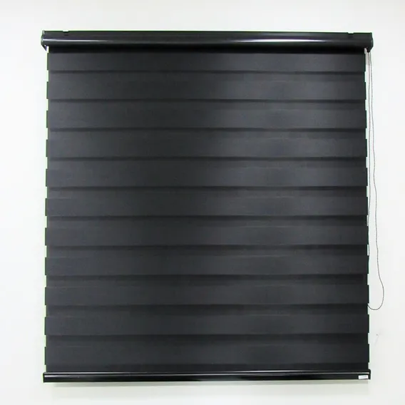 Persiana Rolo Double Vision Zebra 160x220 Preta Foto 1