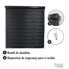 Persiana Rolo Double Vision Zebra 160x220 Preta Foto mini 2