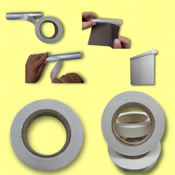 Persiana Rolo Fita Dupla Face Para Colar O Tecido Especial Cor Branco Foto 1