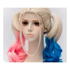Peruca Alerquina Fantasia Loiro Rosa E Azul Cosplay Cor Amarelo Foto mini 3