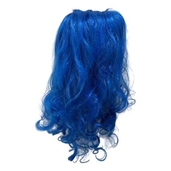Peruca Azul Curta Ondulada Estilosa Fantasia Cosplay Linda Foto 1