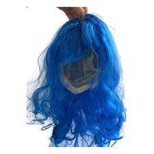 Peruca Azul Curta Ondulada Estilosa Fantasia Cosplay Linda Foto mini 3